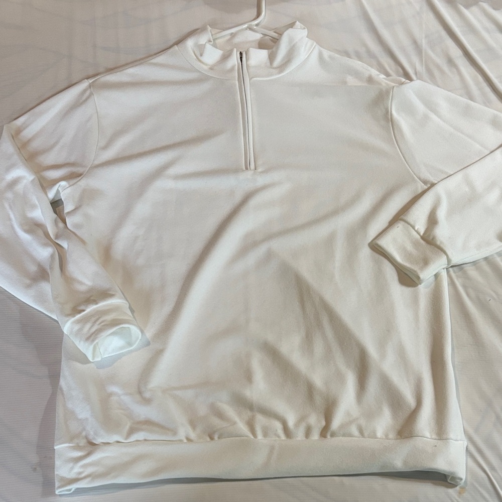 White Quarter-Zip Pullover